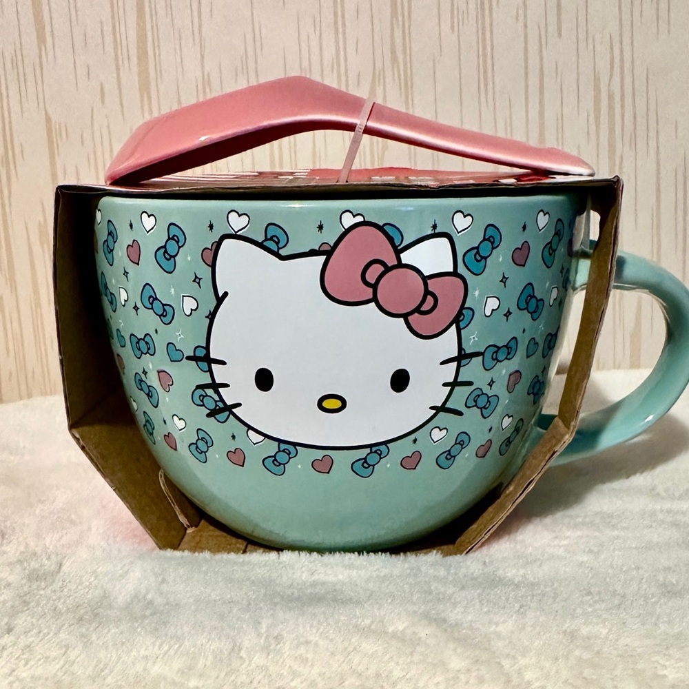 NEW SET: Hello Kitty Ceramic Bowl & Spoon
